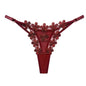 Butterfly Embroidery Thongs G Strings Sexy Underwear Women's Thong Transparent Mesh Panties Adjustable Low Waist Briefs Lingerie