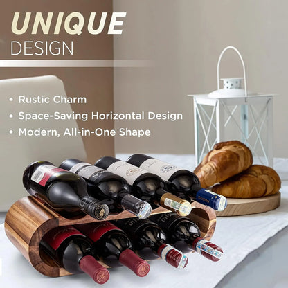Wooden Wine Rack Wine Cellar Storage Water Bottle Organizer Wine Stand Holder for Bar Party Home Countertop Cabinet Inserts