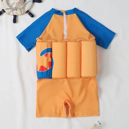 Children's Buoyancy Swimsuit One-piece Swimsuit for Kids Floating Rash Guards Cartoon Print Girls Boys Swimwear Swimming Clothes