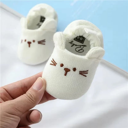 Soft Soled Baby Shoes Cute Cartoon Newborn First Walkers 0-1Year Kids Sneakers Cloth Shoes Spring Autumn Knitted Woolen Footwear