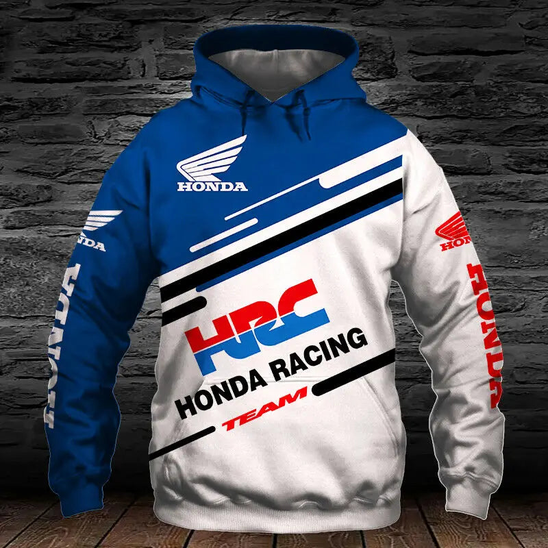 Sweat à capuche moto Honda imprimé 3D pour homme, pulls de course tendance pour homme, chemises de sport de plein air, sweats à capuche moto