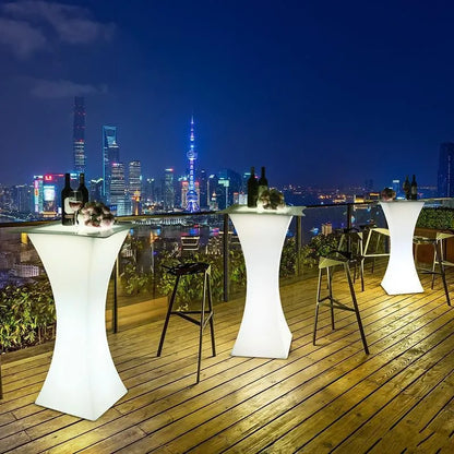 NewOut Door Use Led Illuminated Bar Cocktail Table Rechargeable Bar Plastic Table Lighted Up Coffee Table Ktv Disco Party Supply