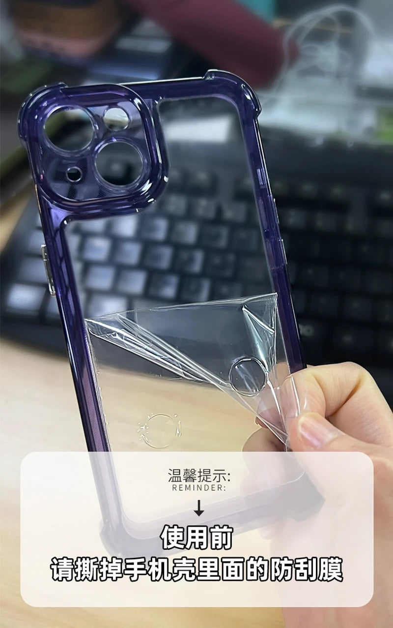 Luxury Clear Shockproof Phone Case For iPhone 15 14 13 12 11 Pro Max X XR XS Max 7 8 15 Plus Transparent Bumper Soft Cases Cover