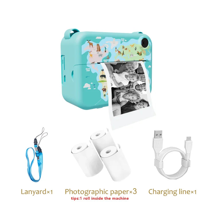 Kids Camera Instant Print Christmas Birthday Gifts for 3-12 Year Old Boys Girls Toys for Kids Age 3-10 with 3 Rolls Print Paper
