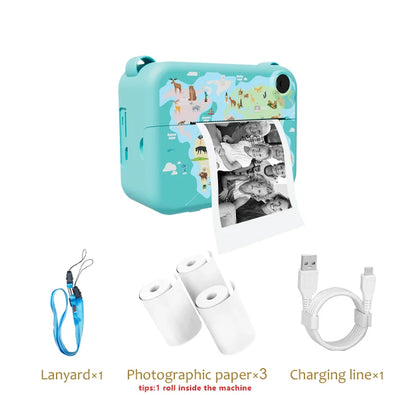 Kids Camera Instant Print Christmas Birthday Gifts for 3-12 Year Old Boys Girls Toys for Kids Age 3-10 with 3 Rolls Print Paper