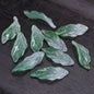 Lot de 10 pétales longs en forme de feuille, 34 x 12 mm, perles en verre de cristal faites à la main, pour la fabrication de bijoux, loisirs créatifs