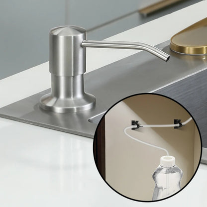 Stainless Steel Soap Dispenser Extension Tube Kit Kitchen Sink Liquid Soap Dispenser Bathroom Lotion Detergent Hand Press Pumps