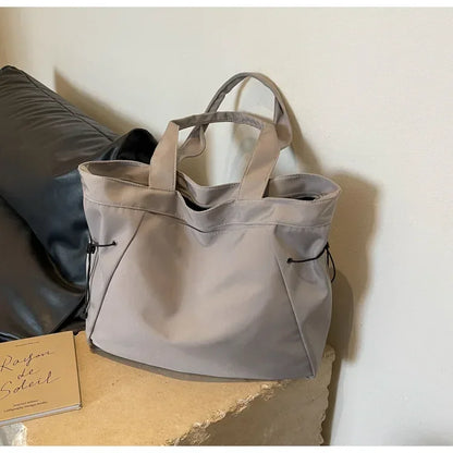 Sac fourre-tout décontracté de grande capacité, sac de voyage simple pour femme, grand sac à bandoulière, sacs à main esthétiques, sac fourre-tout à cordon
