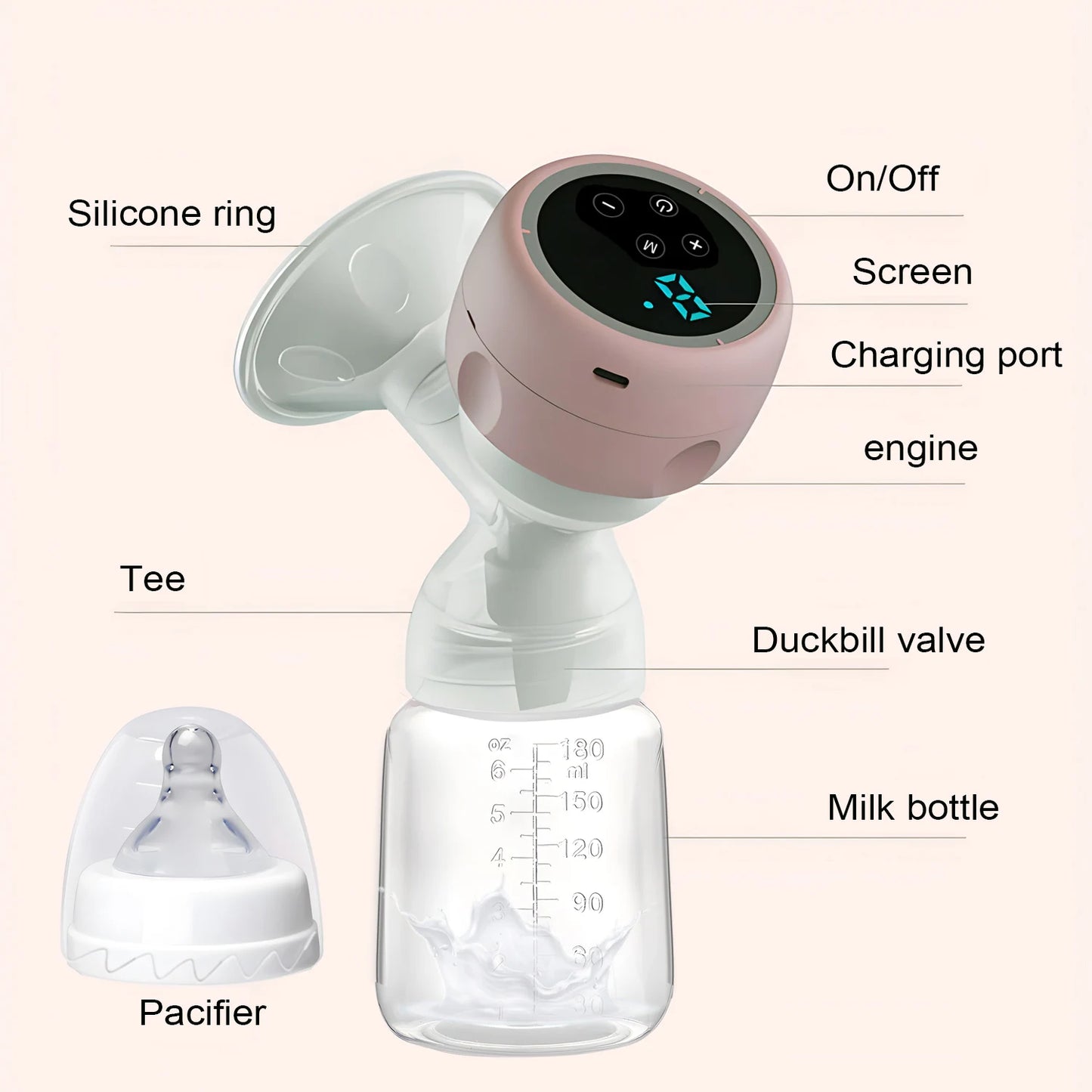 New Portable Electric Breast Pump USB Chargable Portable Milk Extractor Automatic Milker Comfort Breastfeeding BPA Free