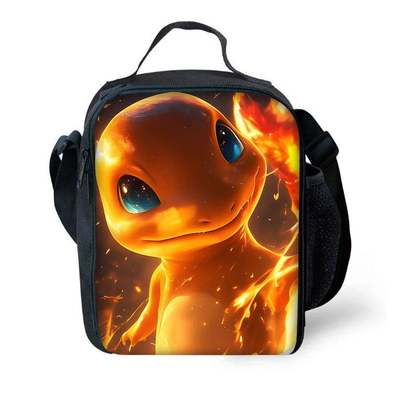 Child School Cute Anime Charizards Backpack with Lunch Bags ,Pencil Bags ,School Bags for Boys Girls Best Gift