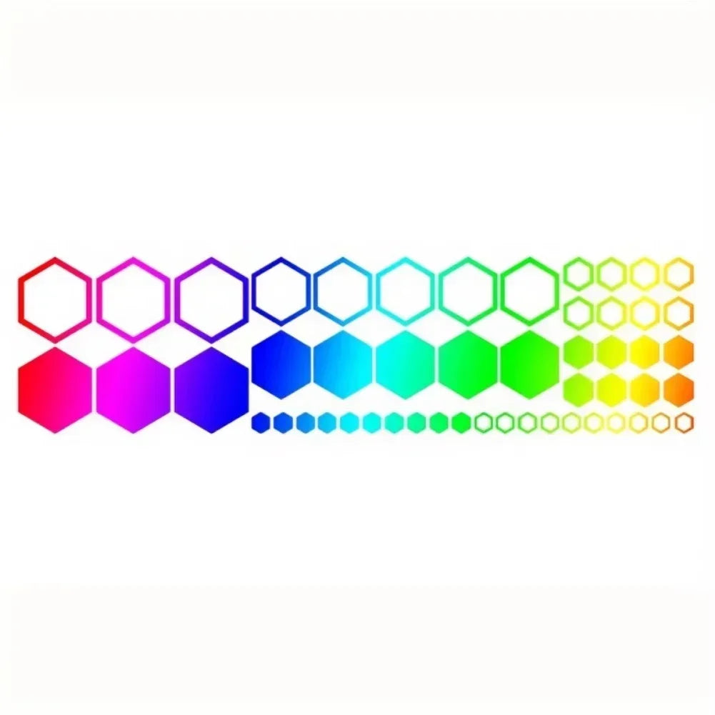 52pcs Honeycomb Auto Vinyl Decals Large and Small Combination Hexagonal Stickers DIY Car Body Cool Styling Open Style Decoration