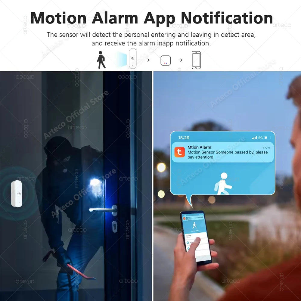 Capteur de mouvement humain ZigBee 10G Radar Mmwave Capteur de température et d'humidité Sécurité antivol Fonctionne avec Tuya Smart Life Z2MQTT