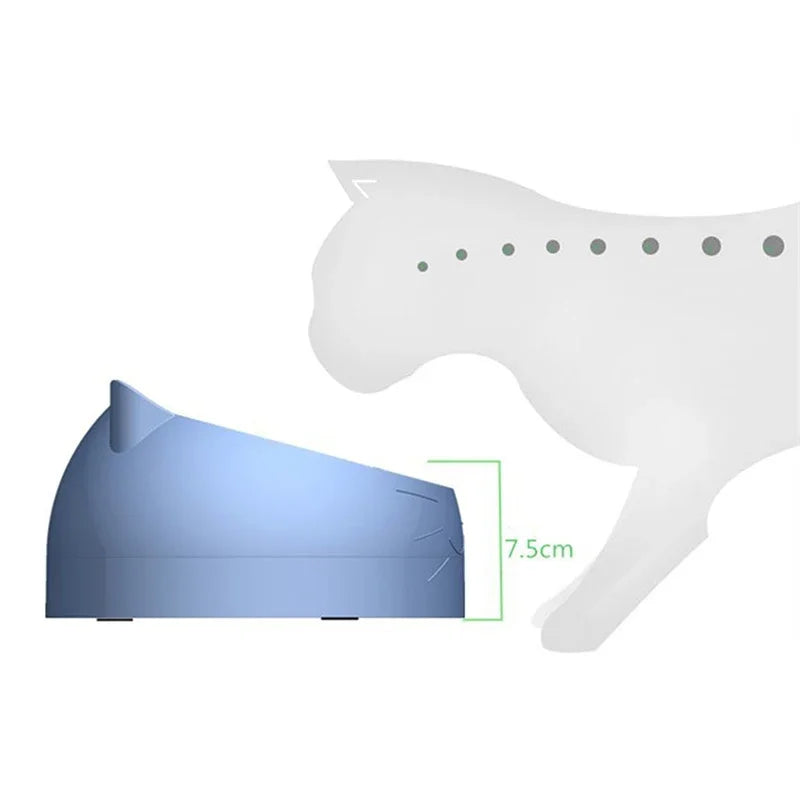 Stainless Steel Cats Food Bowls Non-slip Crash Pets Bowls Lovely Inclined Kitten Puppy Food Drinking Water Feeder Premium Design