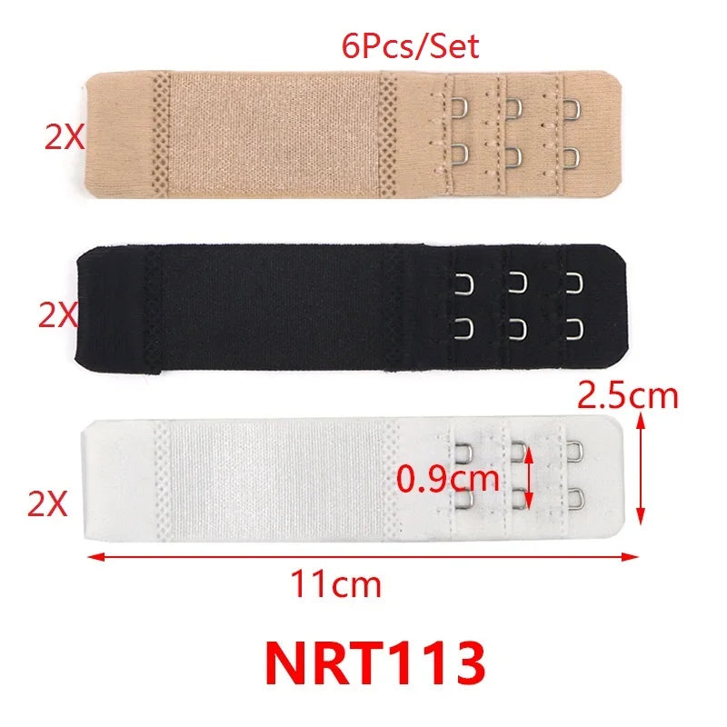 6pcs Back Bra Extender Strap Extension 2 Hooks Extenders For Women Bra Accessories Lengthened Buckle Bra Hook Botton Intimates