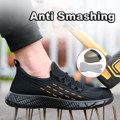 Bottes de sécurité Oulylan pour hommes, semelles solides, chaussures d'été résistantes à l'usure, embout en acier, chaussures de protection anti-écrasement pour le travail