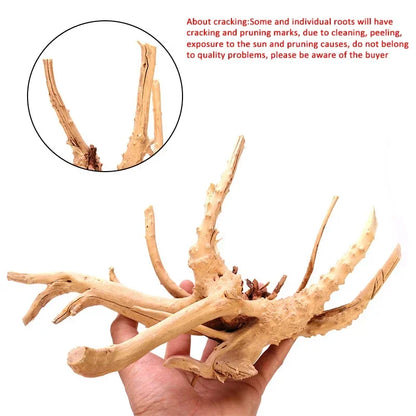 Natural Tree Trunk Aquarium Decoration Fish Tank Ornament Driftwood Cuckoo Roots Micro Landscape for Reptiles and Aquatic Decor