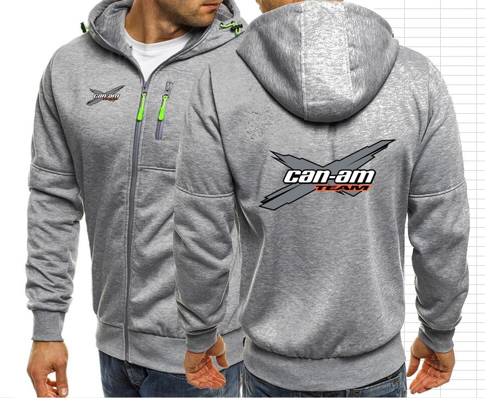 Can Am Off Road Brp Atv Commander Utv Outlander Men's Jackets Hooded Coats Casual Zipper Sweatshirts Male Men Clothing Outerwear