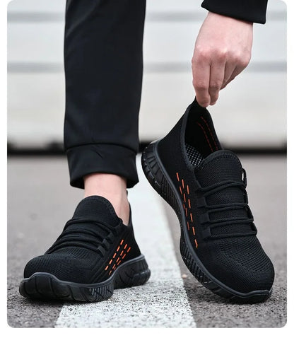 Bottes de sécurité Oulylan pour hommes, semelles solides, chaussures d'été résistantes à l'usure, embout en acier, chaussures de protection anti-écrasement pour le travail