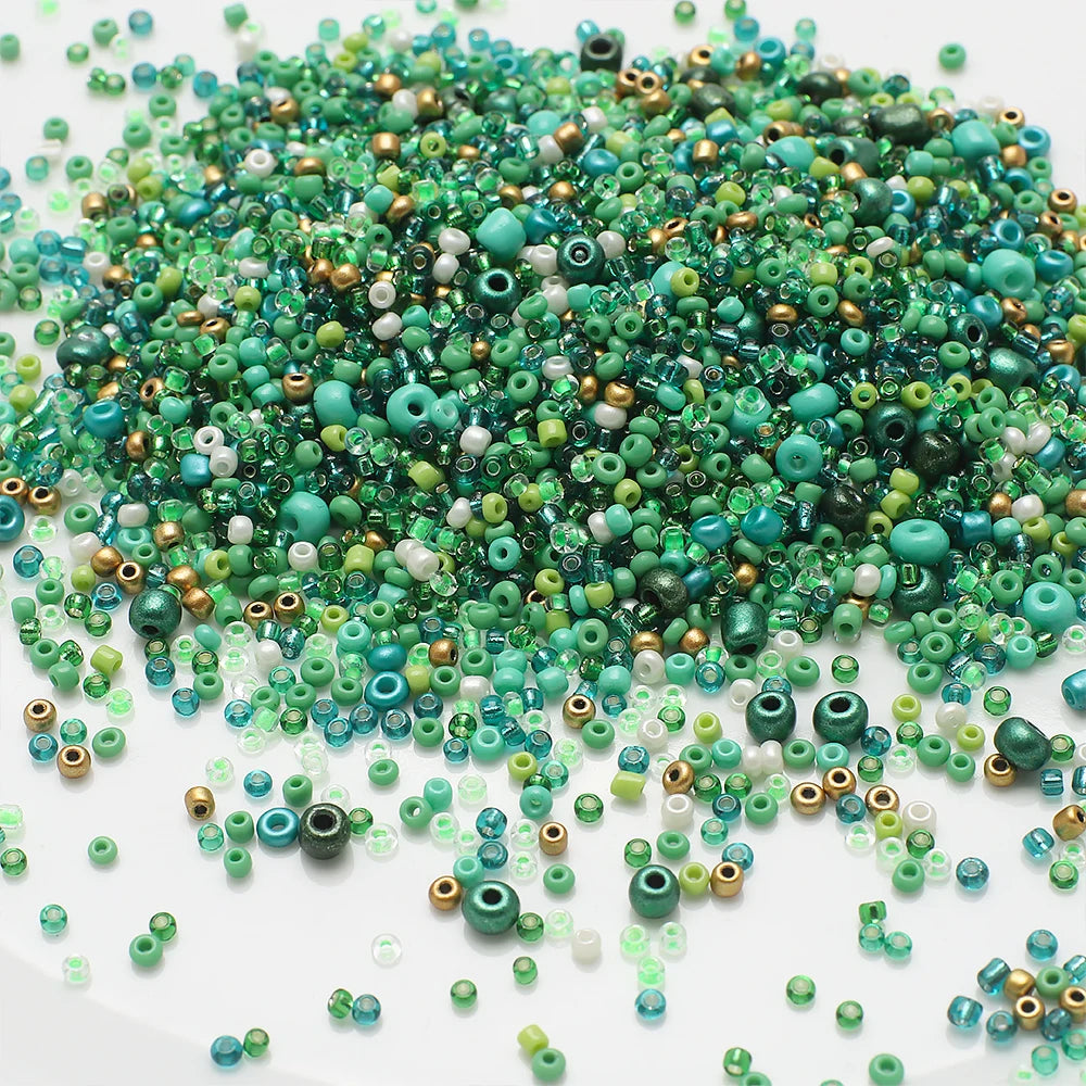 18g Mix Size 1.5-4mm Crystal Seed Beads Round Solid Colors Loose Spacer Glass Beads for Fashion DIY Handmade Bracelet Jewelry