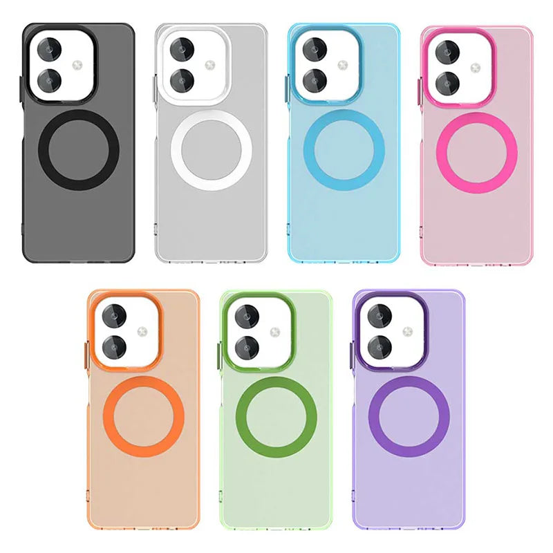 Candy Color For Magsafe Wireless Charge Magnetic Case For OPPO A3 Pro A3X A3 A60 Shockproof Soft Cover Funda For OPPO A60 Cover