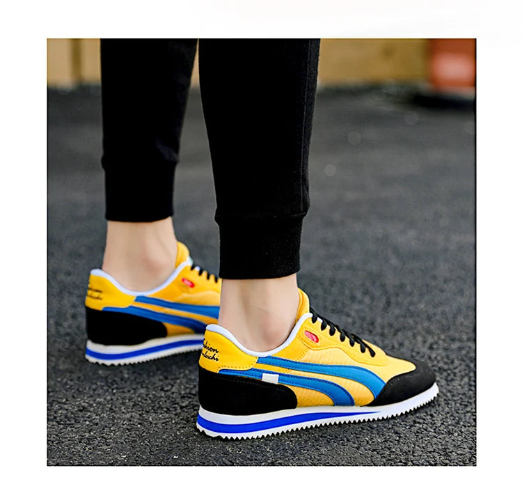 Spring New 2023 Fashion Yellow Low Casual Sneakers Men Comfortable Flats Outdoor Sport Shoes Trainers Mens Sneakers Basket Homme