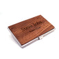 Personalized Wooden Business Card Holder - Custom Logo Wood & Metal Case for Men and Women - Perfect Gift
