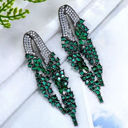 GODKI New Trendy Blue Drop Earrings For Women Wedding Party Indian Dubai Bridal Jewelry boucle d'oreille femme Gift 2022