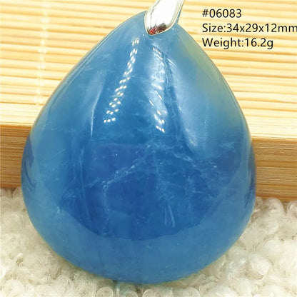 Natural Blue Aquamarine Pendant Clear Water Drop Women Men Brazil Aquamarine Crystal Necklace Jewelry AAAAA