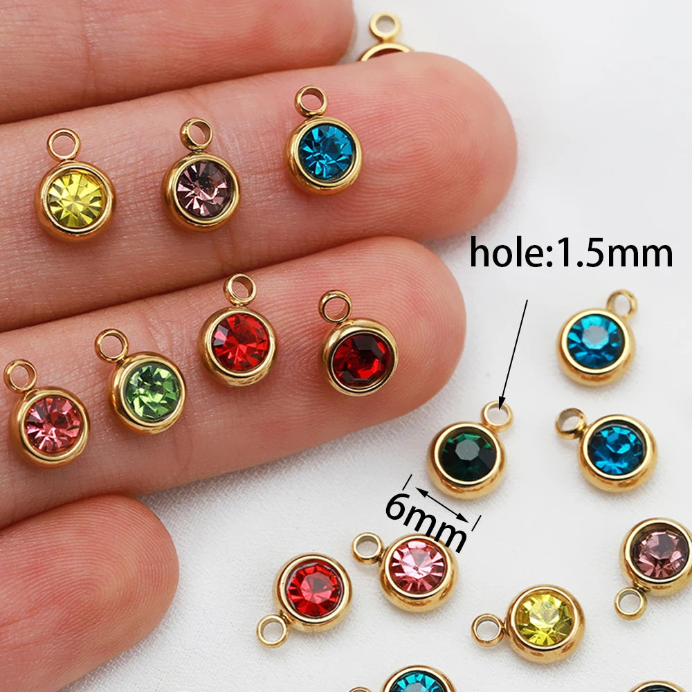 Lot de 20 breloques en acier inoxydable avec strass transparents et cristaux transparents pour la fabrication de bijoux, colliers, bracelets et autres accessoires.
