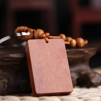 Peach Wood Carving Car Key Chain, Pendant Mascot, Carving Piece, Ornament Sculpture, Feng Shui Talisman Amulet