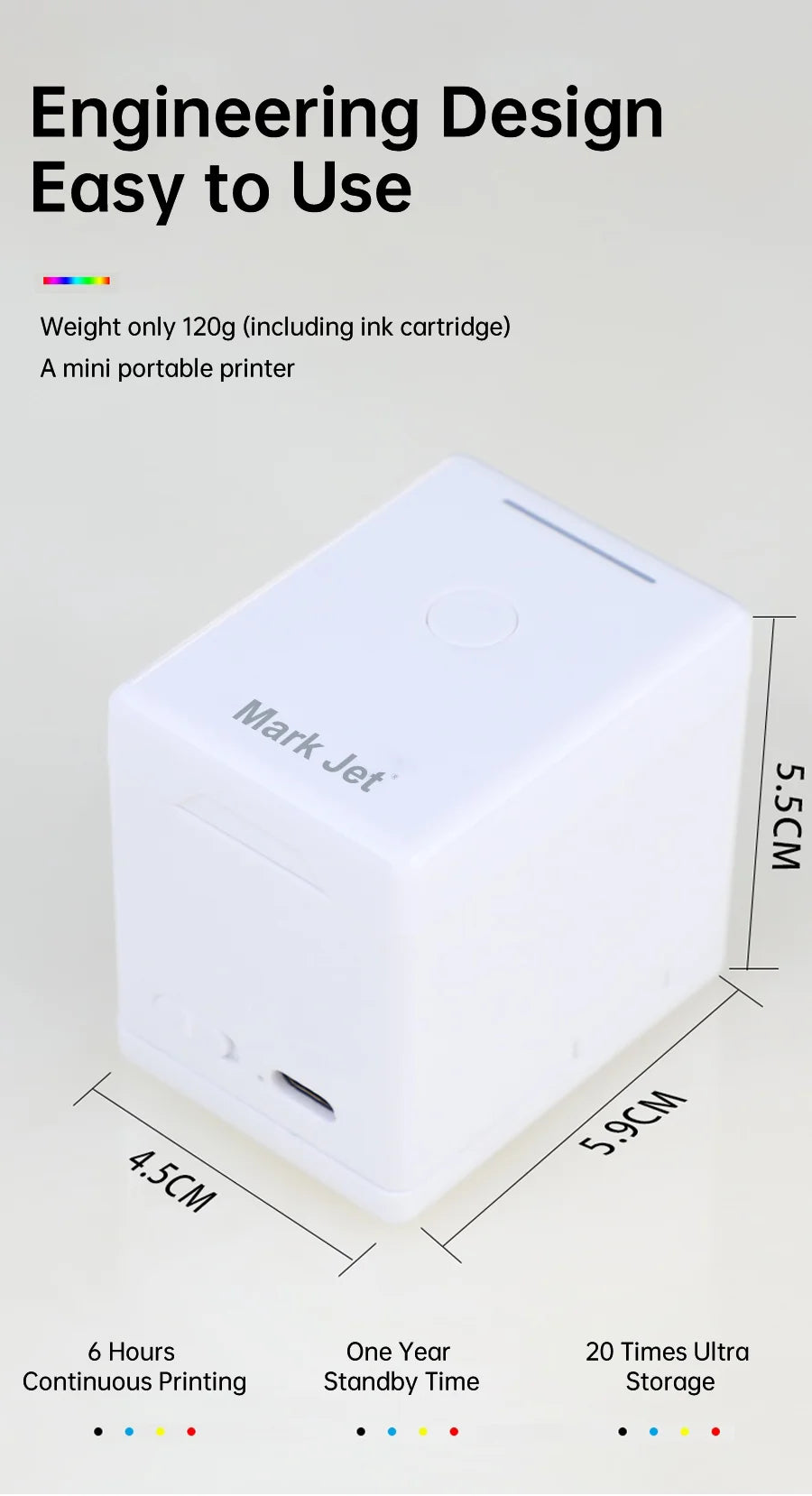 Mark Jet Mini Portable Color Printer Customized Text Smartphone Wireless Printing Handheld Inkjet Printer Tattoo Printer