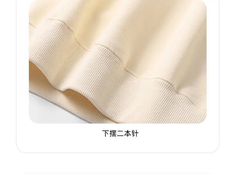 Autumn Sweatshirt Fashion Matcha Green 420g Heavy Round Neck Sweater Men's Solid Color Top Streetwear Women