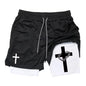 Anime Cross Trend Print Men's Summer Quick-drying Sports Shorts Gym Jogging Training Exercise Men's Fitness Sports 2-in-1 Shorts