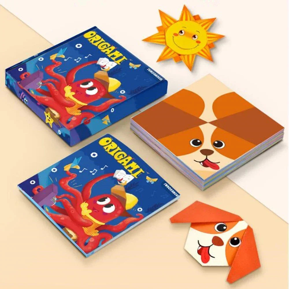 108 Pages Montessori Toys Cartoon Animal Origami Paper Kid DIY Craft Toy Handcraft Parper Art Educational Toy for Children Gift