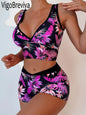 VigoBreviya 2025 Print Strapped Swimwear Women Sexy High Waist Shorts Bikini Set Swimsuit Summer Push UP Beach Bathing Suit