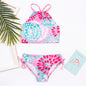 3-14 Years Flower Print Girls Kids Swimwear Summer Children Teen Students Two Pieces Swimsuit Kids Bikini Set Bathing Suit