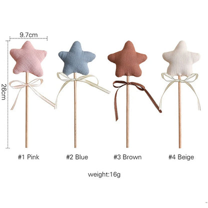 1PC Baby Wooden Star Magic Wand Rattle Play Gym Teether Toy Newborn Birthday Party Photography Prop Montessori Toys For Kid Gift