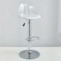 Adjustable Modern Bar Stool with Transparent Backrest Metal Frame Upholstered Seat with Lifting and Rotating Function