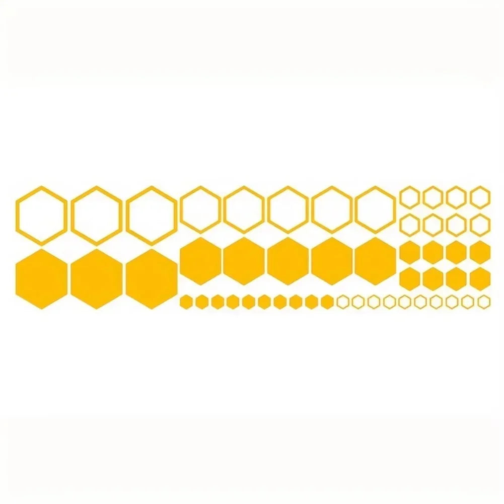 52pcs Honeycomb Auto Vinyl Decals Large and Small Combination Hexagonal Stickers DIY Car Body Cool Styling Open Style Decoration