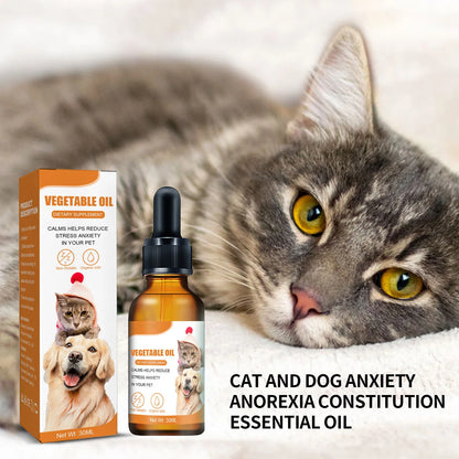 30ml Calming Oil For Dog Calming Drop Pet Stress Relief Blend Oil For Dogs Cats Anxiety-Free Experience Skin Health Pet Supplies