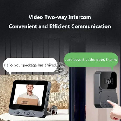 Wireless Video Intercom Doorbell HD Night Vision 4.3-inch lPS Screen Waterproof Visual Door Bell Camera Smart Home Security