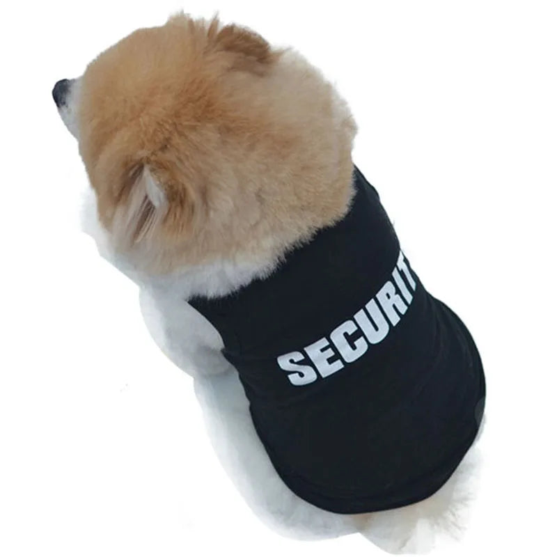 UBBT Security Dog Vest Dog Clothes XS-L Black Pet Puppy T Shirts For Small Dogs Chihuahua Yorkie Pug Cat Vest Costume