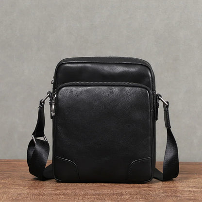 Sac à bandoulière en cuir véritable naturel pour homme, sacoche à rabat en cuir souple, petit sac à bandoulière pour homme, sacoche en cuir de vachette première couche