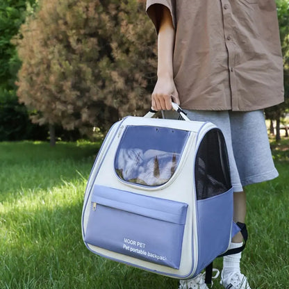 Expandable Pet Backpack Carrier Portable Breathable Dog Carrier Bag Zipper Creative Pet Carrying Backpack for Cats Puppy