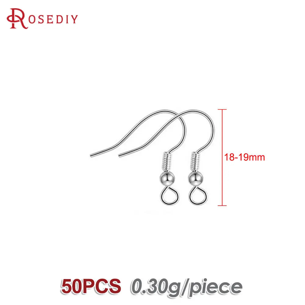 Crochets de boucles d'oreilles en laiton imitation rhodium couleur or 18 carats pour femmes, accessoires de bijoux à faire soi-même, vente en gros