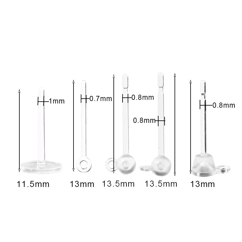 Louleur Crochets d'oreilles en résine transparente pour la fabrication de bijoux, boucles d'oreilles, base de crochet, accessoires de bricolage, vente en gros
