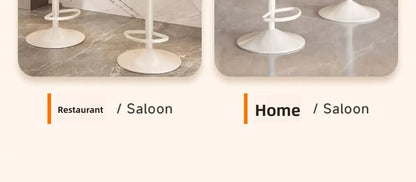 Minimalist Modern Home Elevated Foot Stool Adjustable Backrest Seat Creamy Milk Tea Shop Dining Stool Kitchen Island Seat