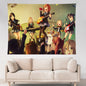 VIKAMA Anime Tapestry Sweet Fun Mvp Sisters & Cat Ears Maid & Electro Girls Ins Style Living Room Kawaii Decoration Game Room