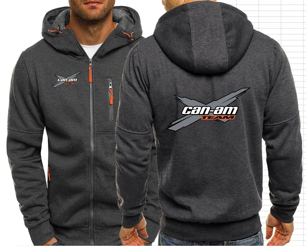 Can Am Off Road Brp Atv Commander Utv Outlander Men's Jackets Hooded Coats Casual Zipper Sweatshirts Male Men Clothing Outerwear