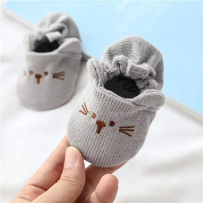 Soft Soled Baby Shoes Cute Cartoon Newborn First Walkers 0-1Year Kids Sneakers Cloth Shoes Spring Autumn Knitted Woolen Footwear